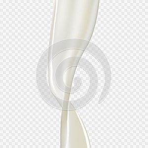 Pouring milk splash on white background