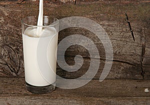 Pouring milk into the tall glass