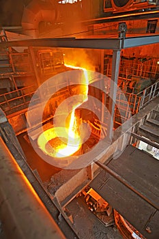 Pouring molten steel