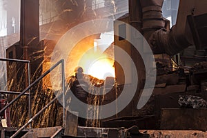 Pouring of Molten Steel