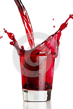 Pouring a red beverage