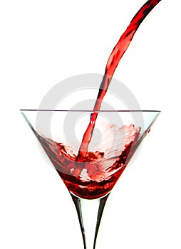 Pouring red martini