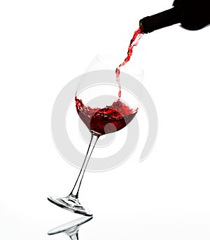 Pouring red wine