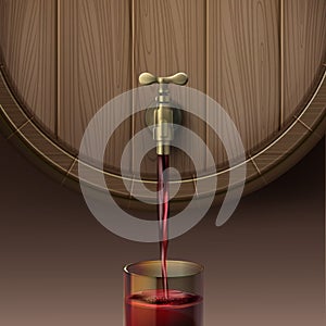 Pouring red wine