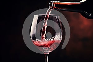 Pouring red wine to glass party restaurant bar gourmet celebration luxury taste splashing grape alcohol expensive drink