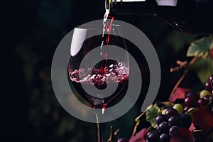 Pouring red wine to glass party restaurant bar gourmet celebration luxury taste splashing grape alcohol expensive drink