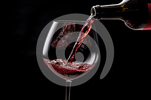 Pouring red wine to glass party restaurant bar gourmet celebration luxury taste splashing grape alcohol expensive drink