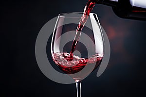 Pouring red wine to glass party restaurant bar gourmet celebration luxury taste splashing grape alcohol expensive drink