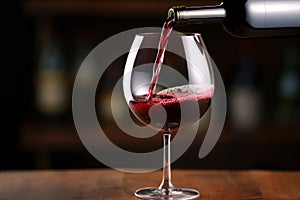 Pouring red wine to glass party restaurant bar gourmet celebration luxury taste splashing grape alcohol expensive drink