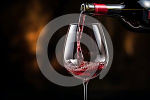 Pouring red wine to glass party restaurant bar gourmet celebration luxury taste splashing grape alcohol expensive drink