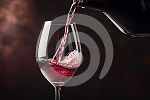 Pouring red wine to glass party restaurant bar gourmet celebration luxury taste splashing grape alcohol expensive drink