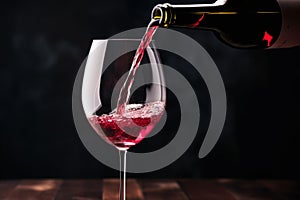 Pouring red wine to glass party restaurant bar gourmet celebration luxury taste splashing grape alcohol expensive drink