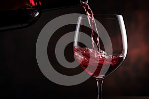 Pouring red wine to glass party restaurant bar gourmet celebration luxury taste splashing grape alcohol expensive drink