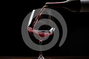 Pouring red wine to glass party restaurant bar gourmet celebration luxury taste splashing grape alcohol expensive drink