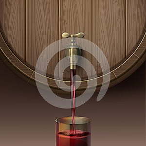 Pouring red wine photo