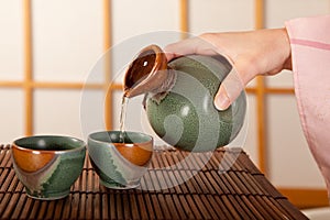 Pouring sake