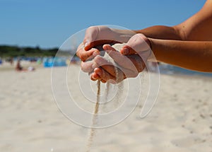 Pouring sand