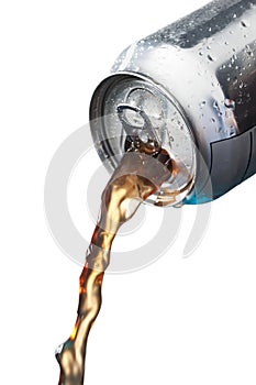 Pouring soft drinks in can