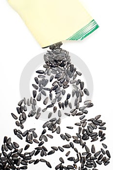 Pouring sunflower seeds