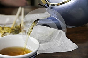 Pouring Tea Japanese Teapot