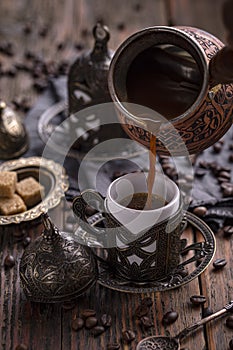 Pouring Turkish Coffee