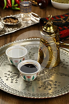 Pouring turkish coffee