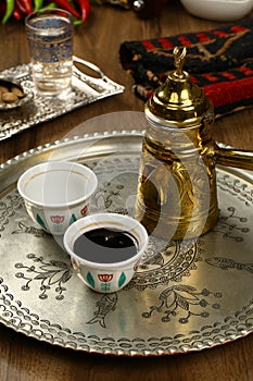 Pouring turkish coffee