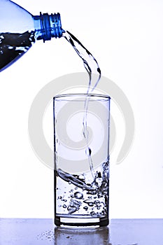 Pouring water in glass