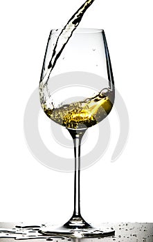 Pouring white wine