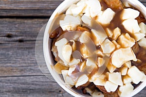 Poutine quebec meal closeup photo