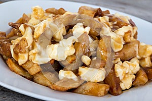 Poutine quebec meal with french fries photo