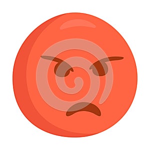 Pouting Icon Illustration. Red Angry Vector Symbol Design Doodle Vector.