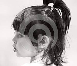 Pouting Lips and Pigtails photo