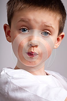 Pouting little boy
