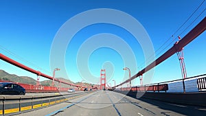 POV crossing the Golden Gate Bridge