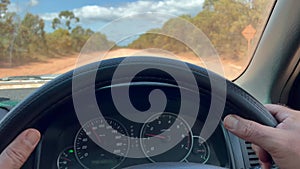 POV driver driving off road land vehicle