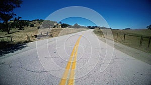 POV Driving down Rural Two Lane Road