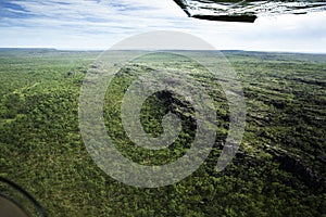 POV from light aircraft flying over Kakadu National Park
