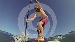 POV Stand Up Paddle Surfer