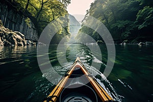 POV view of a man kayaking