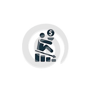 Poverty alleviation icon. Monochrome simple sign from social causes and activism collection. Poverty alleviation icon