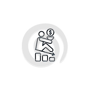 Poverty alleviation outline icon. Monochrome simple sign from social causes and activism collection. Poverty alleviation
