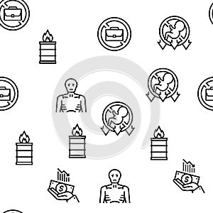 Poverty Destitution Vector Seamless Pattern