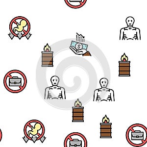 Poverty Destitution Vector Seamless Pattern