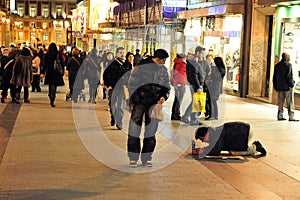 Poverty in Madrid Spain.