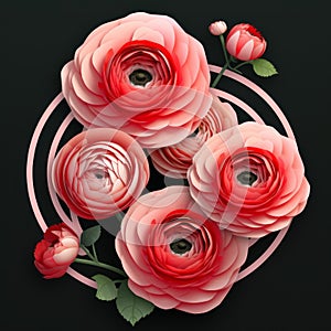 Povrayada Paper Roses: A Surrealistic Digital Illustration With Realistic Stylization