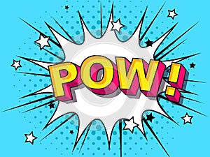 Pow Comic Vector cartoon illustration explosions. Comics Boom