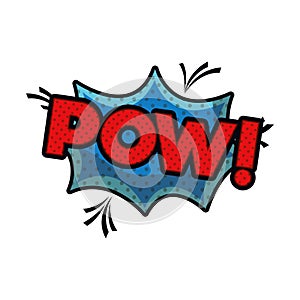 Pow comic words in speech bubble isolated icon