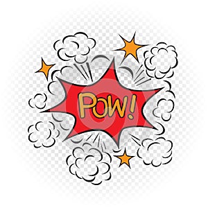 Pow explode cartoon illustration