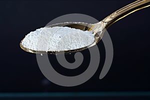Powder from the chemistry kit with macro lens photographed in studio